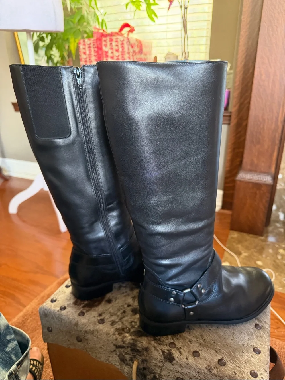 Walking Cradles Kristen Tall Riding Boots - Black Leather